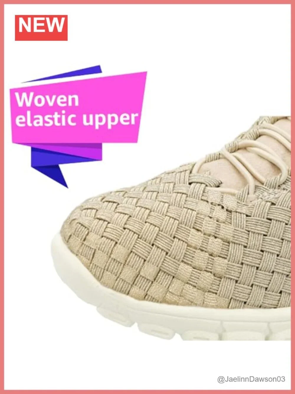 Slip-On Fashion Sneakers Woven Elastic Upper Lightweight Travel Shoes Removable